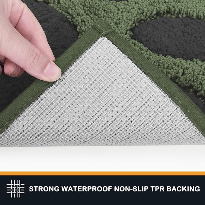 PURRUGS Dirt Trapping Door Mat 32" x 70", Non-Skid/Slip Machine Washable Microfiber Entryway Rug, Dog Doormat, Super Absorbent Welcome Mat for Muddy Wet Shoes and Paws, Green