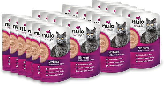 Nulo Freestyle Wet Cat Food 24 Pack Mousse, Smooth As Silk Texture with High Animal-Based Protein for Complete and Balanced Nutrition Your Kitten to Senior Cat Will Crave