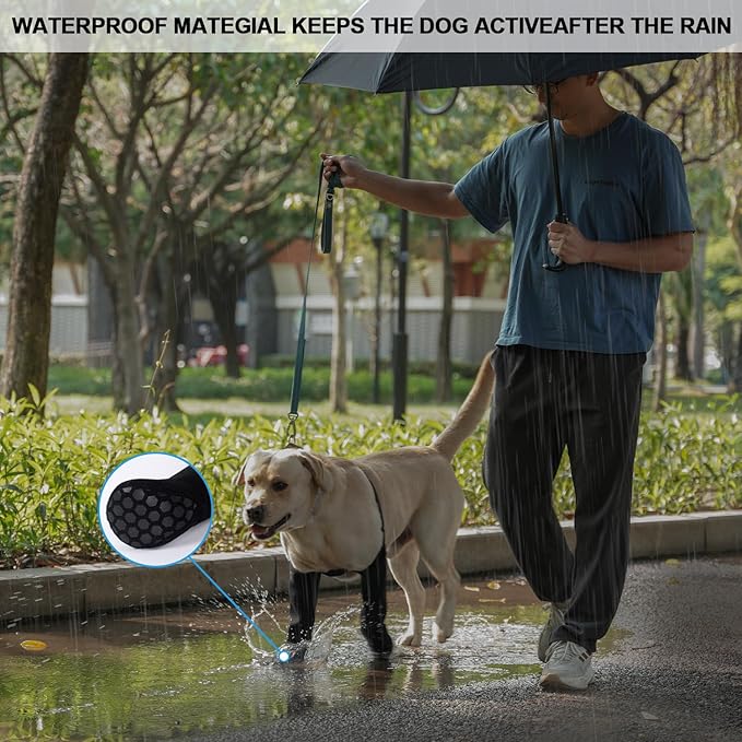 yreoner Dog Recovery Socks - Waterproof Non-Slip Boots for Wound Protection & Anti-Licking, Post-Surgery Care and Skin Condition Protection (Black, M)