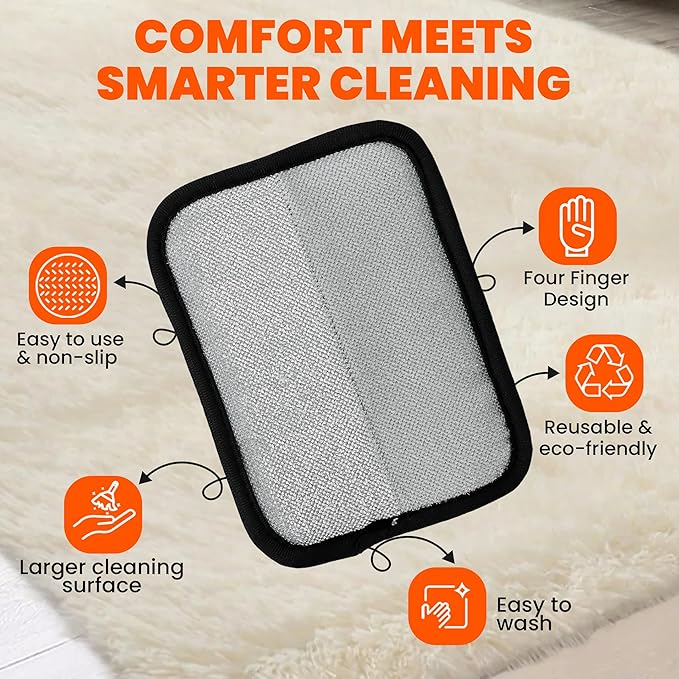 CALMZY Pet Hair Removal Glove, Reusable Cat Dog Electrostatic Fur Remover Grooming Glove Tool, Magic Brush Cat & Dog Hair Remover for Couch, Furniture, Carpet, Car Seat & Clothing