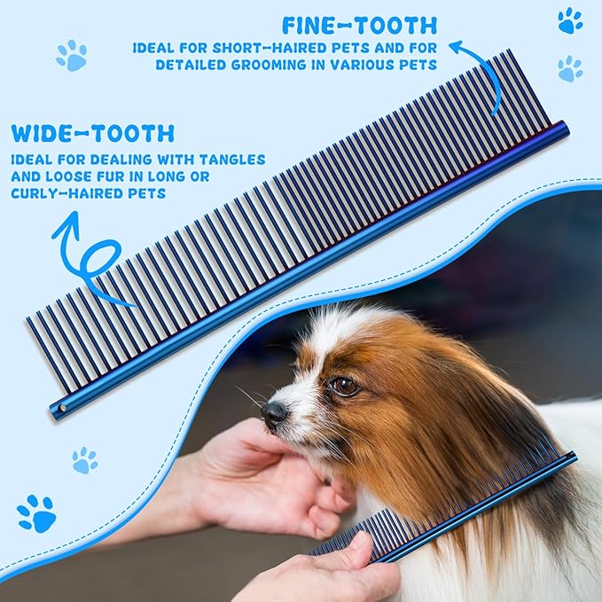 Professional Dog Grooming Scissors Set, 7 Inch/8 Inch Pet Grooming Scissors Chunkers Shears for Dog, Curved Dog Grooming Scissors, Thinning Shears for Dog with Grooming Comb