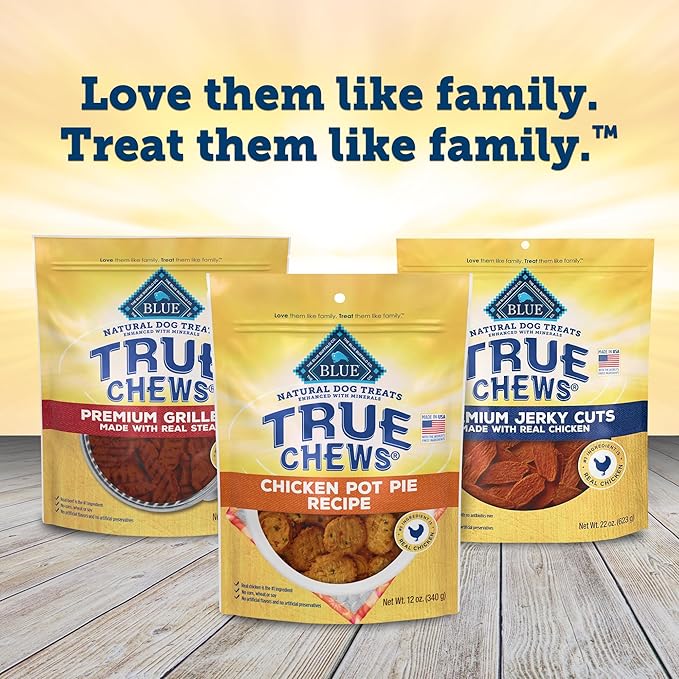 Blue Buffalo True Chews Dog Treats Made in the USA with Natural Ingredients Chicken Pot Pie