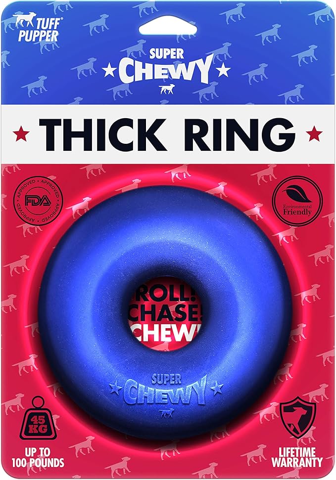 Tuff Pupper SuperChewy Tough Dog Ring Toy | Lifetime Replacement | Strong Natural Rubber | Dog Chew Toys for Aggressive Chewers | Durable Tug Toy | Ring Toys for Strong Dogs | Large Breed Tested