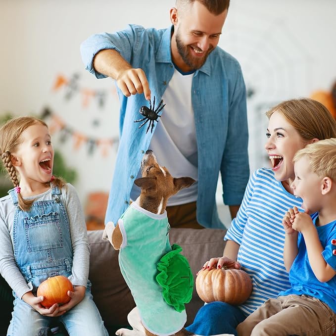 NACOCO Halloween Dog Turtle Costume - Pet Christmas Cosplay Clothes Puppy Funny Winter Warm with D-Ring Soft Coat Outfit Apparel Vest for Small Medium Large Dogs (Green, S)