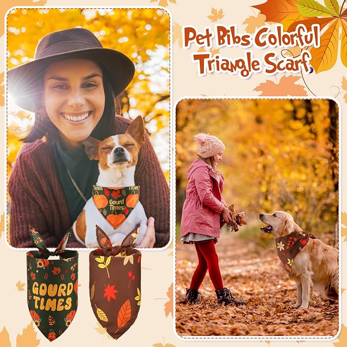 Lasnten 120 Pcs Fall Dog Bandanas Bulk Thanksgiving Dog Bandanas Pumpkin Pet Bibs Scarf for Dogs Triangle Scarf Holiday Costume for Small Medium Large Pet Accessories Grooming Supplies (Pumpkin)