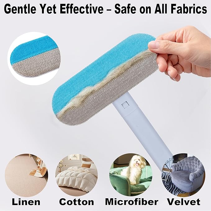 Pet Hair Remover for Furniture, 17.3Inch, Reusable Lint Brush for Dog and Cat Hair - Multifunctional Fur Removal Tool, Gentle on Couches, Carpets, Car Seat, Clothes, Bedding