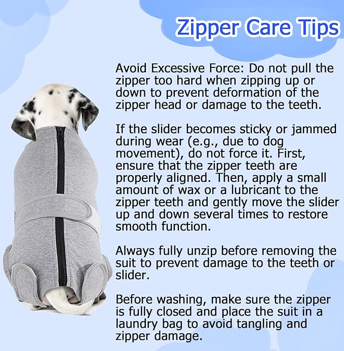 Lukovee Recovery Suit for Dogs - Zipper Onesie for Female/Male Dogs, Abdominal Wounds Cone E-Collar Alternative, Prevent Licking - Spay Recovery Suit (X-Small, Grey)