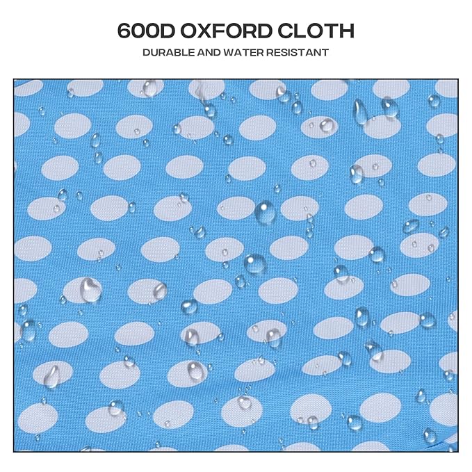 Cat Dog Stroller,3-Wheels Pet Stroller for Medium/Puppy Dogs 30 Lbs, Cat Strollers for 1 Cats, Foldable Dog Stroller with Storage Basket and Cup Holder, Breathable Mesh Blue Polka Dots