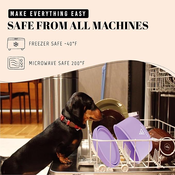 AVERYDAY 50 Oz Travel Dog Bowls with Lids, 2-in-1 Portable Pet Bowls for Food and Water, Leakproof Travel Dog Food & Water Bowl for Outdoor, Camping, Travel Dog Feeding Bowl, Daycare Pet Bowls