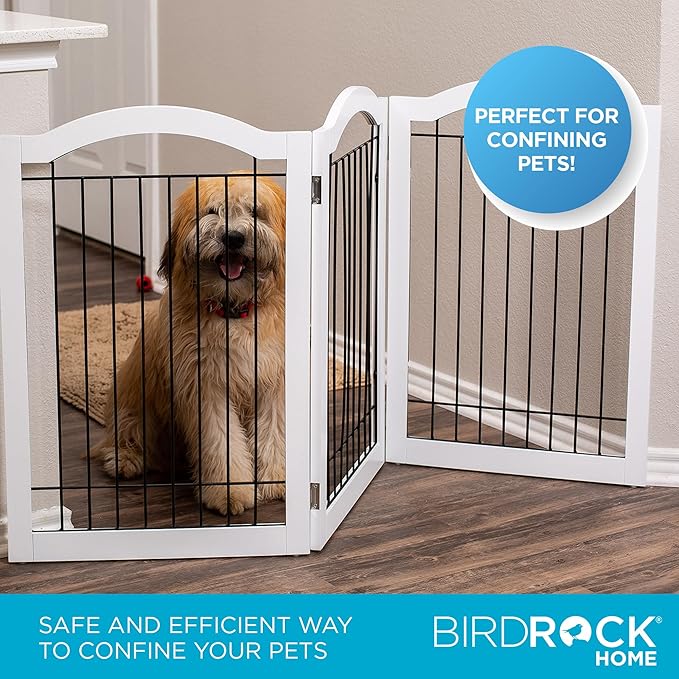 Internet's Best Wire Dog Gate with Arched Top - 3 Panel - 30" Tall - White