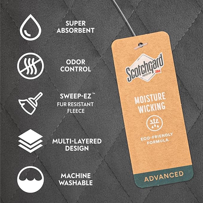 Paw Inspired 80x50 Inch Playpen Mat, Super Absorbent Fleece Cage Liner with Non-Slip Bottom, Waterproof Pet Play Pen Pad for Dogs, Rabbits, Guinea Pigs, Hamsters, Small Animals (Dark Gray)