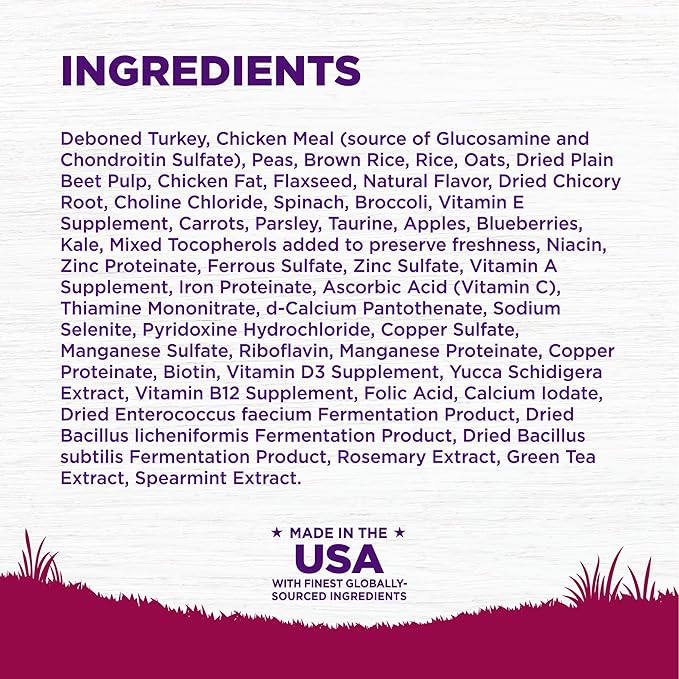 Wellness Complete Health Senior Dry Dog Food, Small Breed, Wholesome Grains, Natural, Age Advantage Turkey & Peas Recipe, (4-Pound Bag)