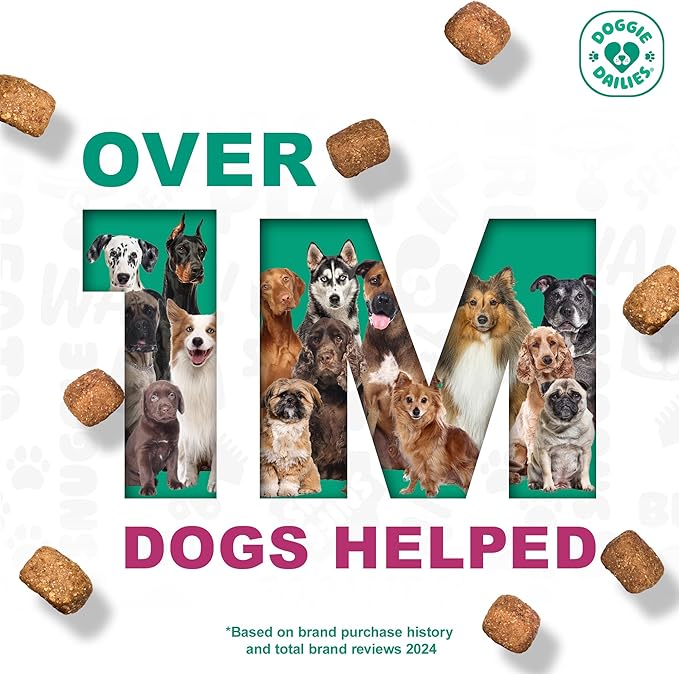 Doggie Dailies Probiotics for Dogs - Advanced Dog Probiotics with Prebiotics - Promotes Digestive Health - Supports Immune System and Overall Health (Duck) 225 Soft Chews