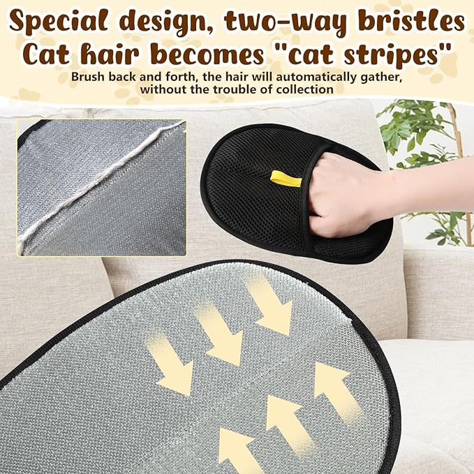 Pet Hair Removal Glove for Cats & Dogs, New Upgraded Electrostatic Pet Hair Gloves, Reusable Pet Hair Remover Tool for Clothing, Couch, Carpet, Car Seat