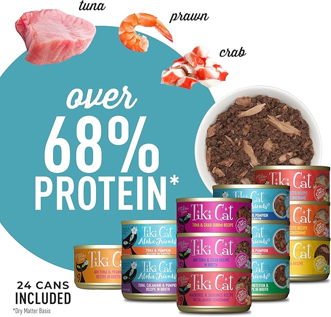 Tiki Cat® Wet Cat Food Mega Pack, Seafood Selects , 2.8/3 oz. Can (24 Count)