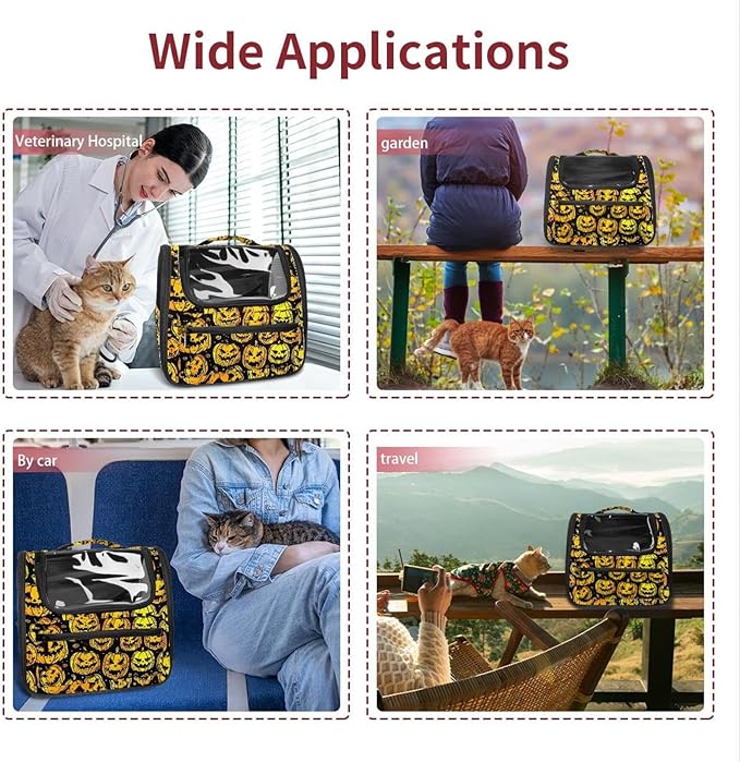 Dog Carrier Backpack for Small Pets - Cat & Dog Backpack for Hiking, Camping or Travel, Halloween 3