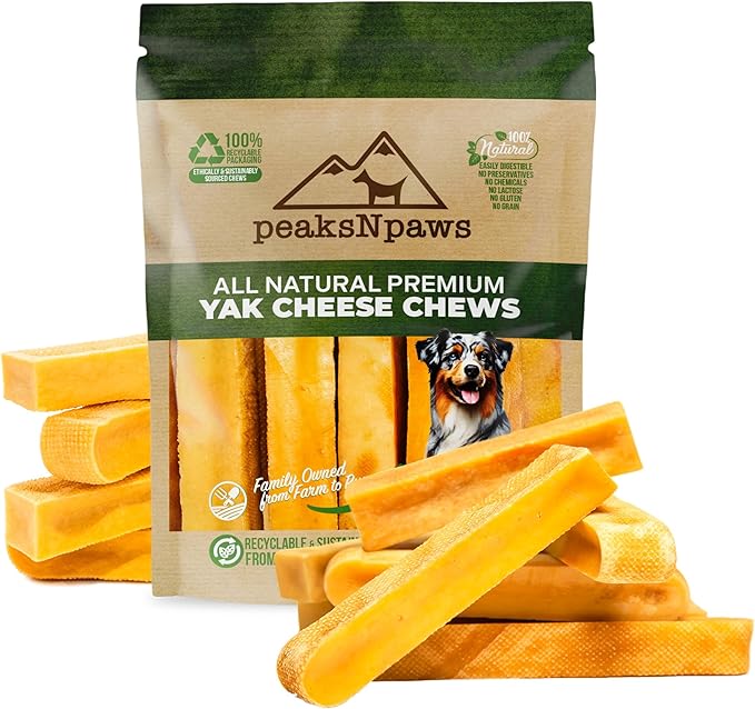 Yak Cheese Himalayan Dog Chews, High Protein, Natural Dog Treats Large Breed, Lactose Free Chew Sticks for Aggressive Chewers, Long Lasting Pet Treat for Dogs Over 55 lbs, 3 lb Bulk Large