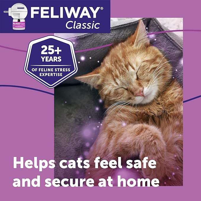 FELIWAY Classic 3 x 30 Day Cat Calming Refills for Pheromone Diffuser & Happy Snack Delicious Calming cat Treats (12-ct Chicken Flavor)