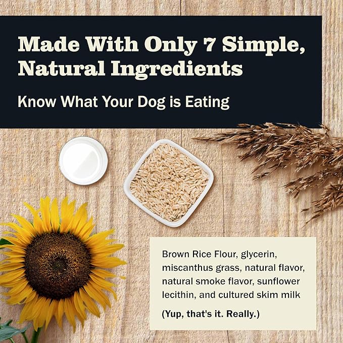 Redbarn Natural Dur-A-Bulls Treats for Dogs - 3 Large Bones - Hickory Flavor - Made in USA Long Lasting 100% Digestible No Artificial Ingredients or Plastic