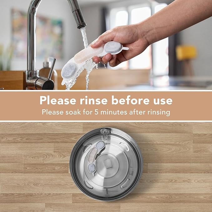 Official 16 Packs Dog Water Filter Replacement and 16 Sponges with 1 Pump Holder for 7L/236oz/1.8Gal Stainless Steel Dog Water Fountain