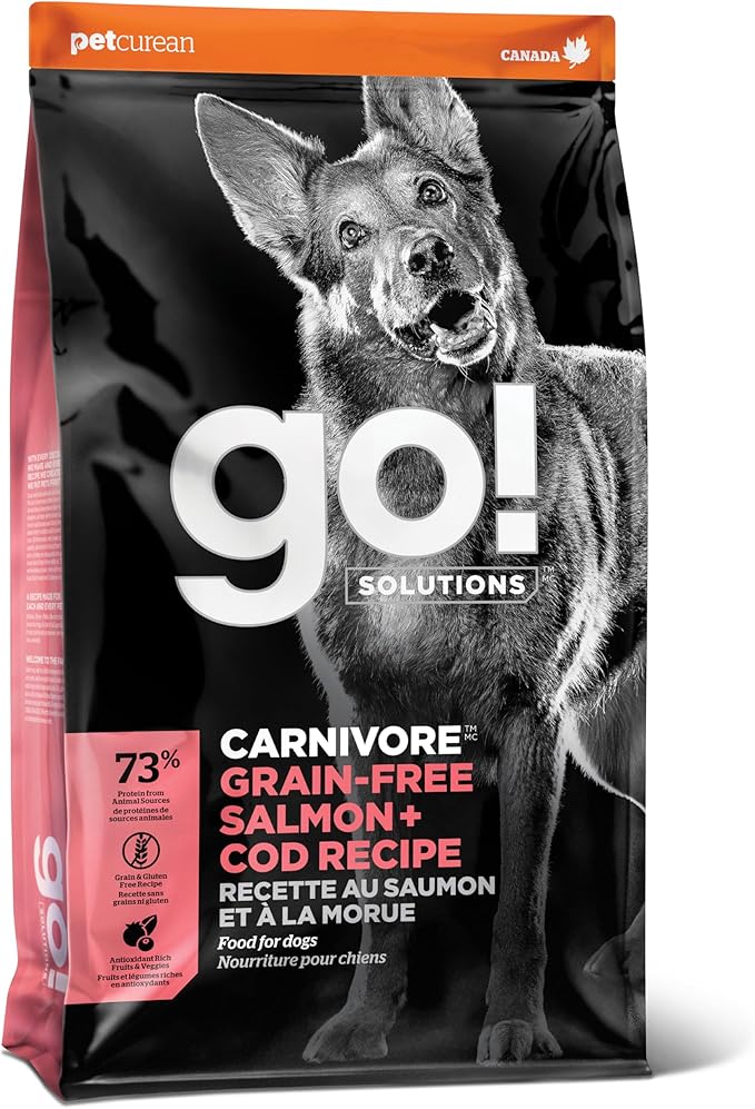 Go! Solutions Carnivore, Grain-Free, Protein Rich Dry Dog Food, Salmon and Cod Recipe, 22 lb Bag