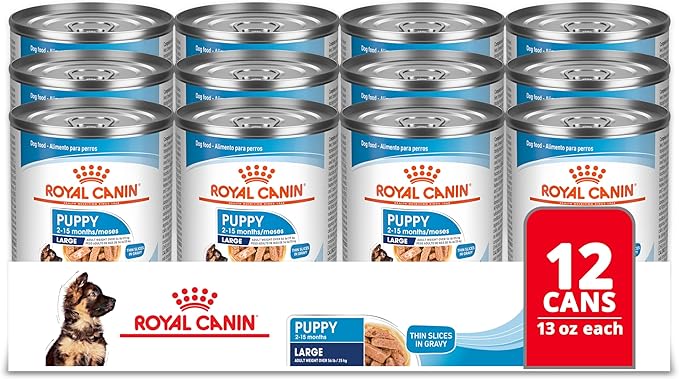 Royal Canin Size Health Nutrition Large Puppy Thin Slices in Gravy Wet Dog Food, 13 oz can (12-count)