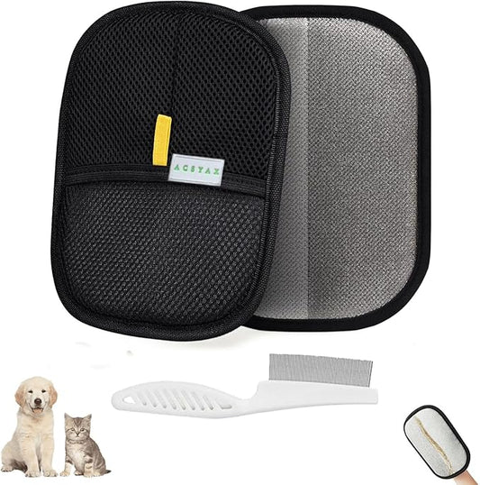 Pet Hair Removal Glove, 2 PCS Reusable Electrostatic Pet Hair Remover Glove for Dogs & Cats, Pet Hair Removal Tool for Furniture, Washable Electrostatic Gloves Pet Hair, Cat Hair Remover Glove