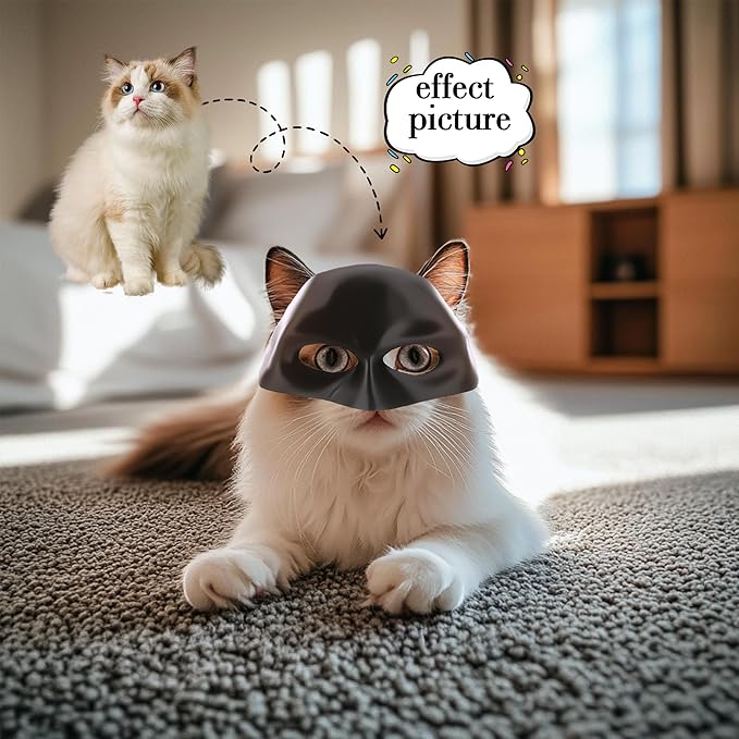 Cat Bat Mask Halloween Costumes Accessories for Cats, Cat Bat Cosplay Apparel (Medium, Black Bat)