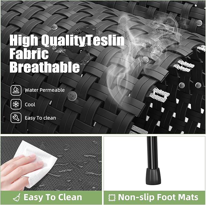 Dog Beds Large Sized Dog, Elevated Dogs Bed for Large Dogs, Portable Cooling Pet Cot with Breathable & Waterproof Mesh, Indoor & Outdoor Raised Pet Hammock Bed, Black