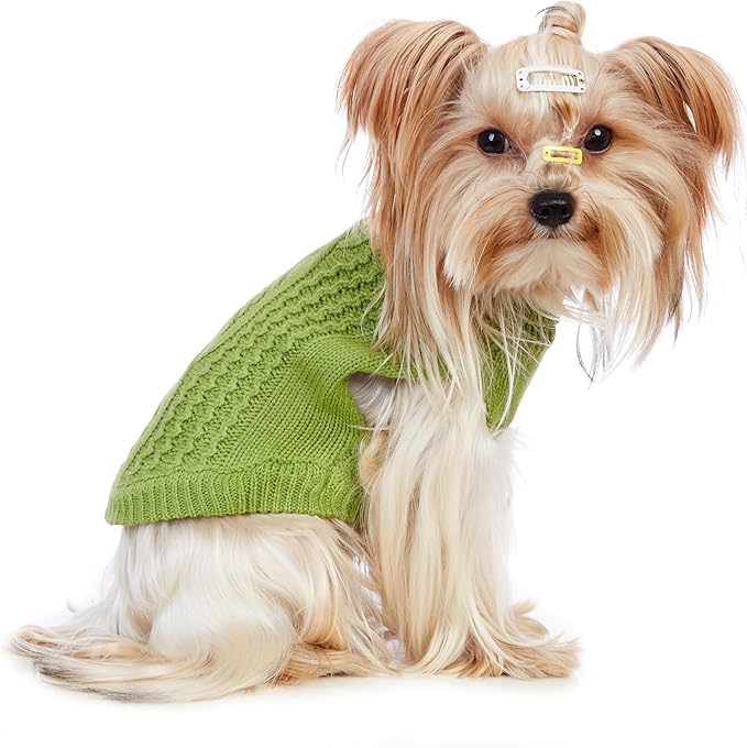 Stretchy Cat Sweater - 17 Colors & 6 Sizes | Snug Winter-Ready Knit for Boy/Girl Cats & Kittens(Green, X-Large)