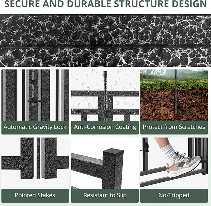 Dog Playpen Metal Dog Fence Outdoor for Yard 32" Height 40 Panels Portable Dog Pen Pet Kennel for RV Camping(Black-Silver)