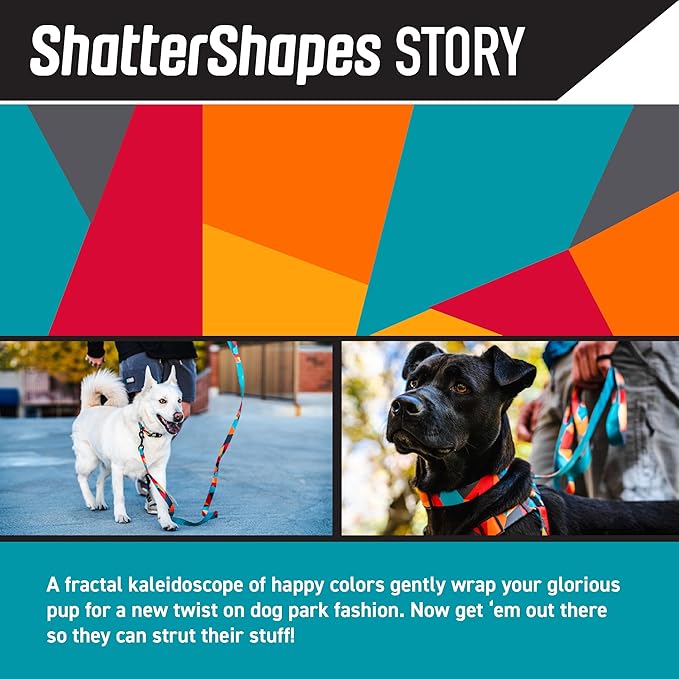 Wolfgang Heavy Duty Adjustable Dog Harness, Pull-Tested to Over 800 lbs for Walking & Training, ShatterShapes Print, Extra Large