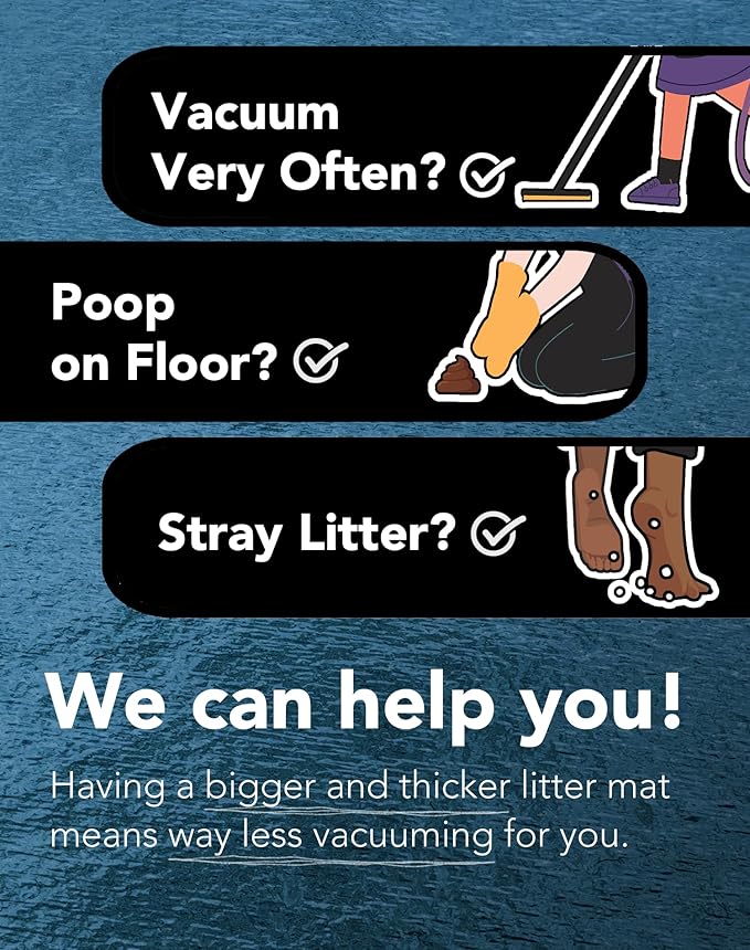 Lukamoo® Cute Cat Litter Mat (30’’x20’’), Large/L, for Kitty Litter & Cute Cat Litter Box, Litter Trapping Mat (Orange Tabby)