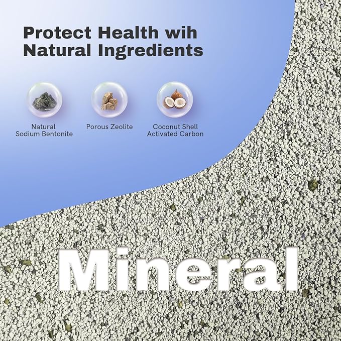 Clumping Cat Litter, Premium Bentonite Cat Litter Sodium-Based, Dust-Free, Strong Durability, Odor Control, Natural Mineral Formula Unscented Litter for RealScooper - 15 lb. Box