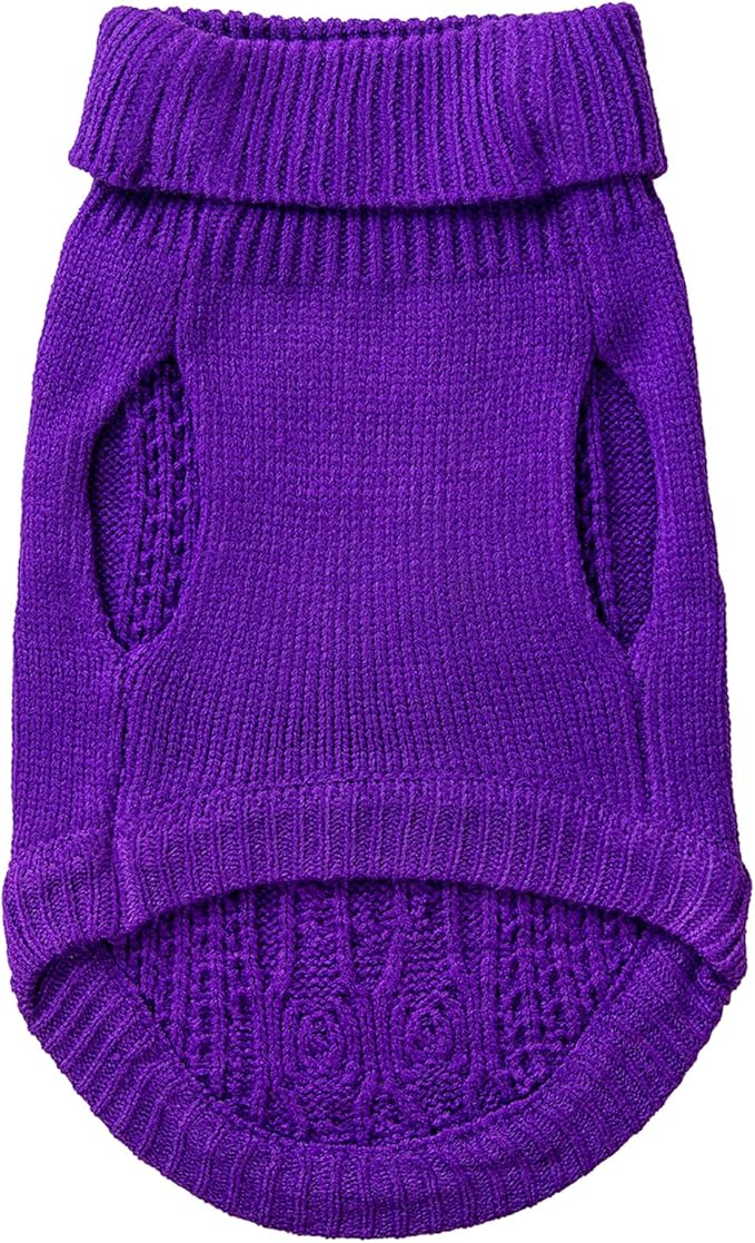 Stretchy Cat Sweater - 17 Colors & 6 Sizes | Snug Winter-Ready Knit for Boy/Girl Cats & Kittens(Deep Purple, X-Small)