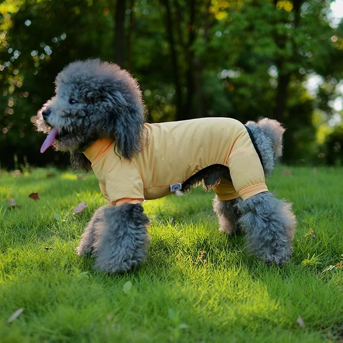 LoveLongLong Dog Jumpsuit with UV Protection and Quick-Dry Fabric for Spring Summer Pet Pajamas Yellow 3XL