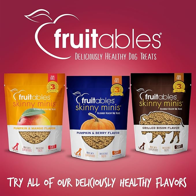 Fruitables Skinny Minis Grain Free Soft Treats for Dogs | Watermelon Flavor | 5 Ounces (2607)