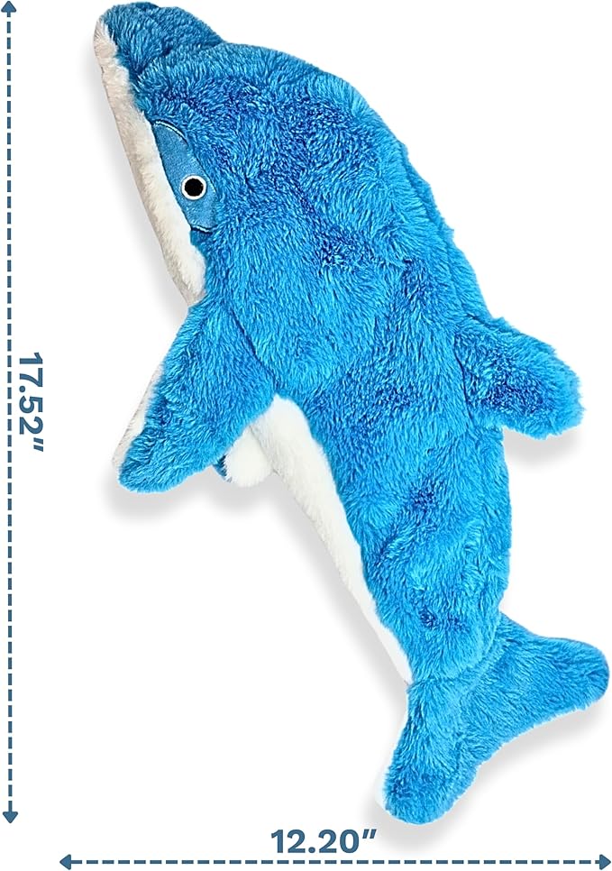 Crinkle Dog Toy – No Stuffing Squeaky Dog Toy for Small, Medium & Large Breeds, Interactive Tough Toy Set - Ideal for Chewing, Teething & Fetch, Durable Pet-Safe Materials - Soft Blue Plush, Large