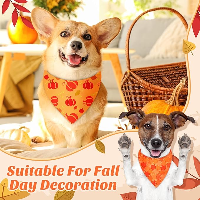 Chunful 30 Pcs Holiday Dog Bandanas Bulk for Fall Thanksgiving Halloween Christmas with Maple Leaves Pumpkin Ghost Snowman Seasonal Triangle Pet Scarf for Small Medium Large 25.6 x 17.7 x 17.7 in