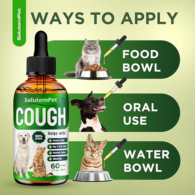 Kennel Cough Medicine for Dogs and Cat - Kennel Cough Treatment for Dogs - Herbal Supplement Liquid for Pet - 2 Oz