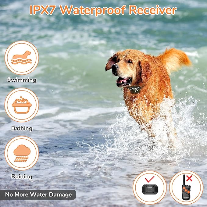 Professional Dog Training Collar Without Delay- K9 Dog Shock Collar, E Collar for Training Large Medium Small Dogs with 4 Training Modes, 1500FT Range Waterproof and Rechargeable (Black)