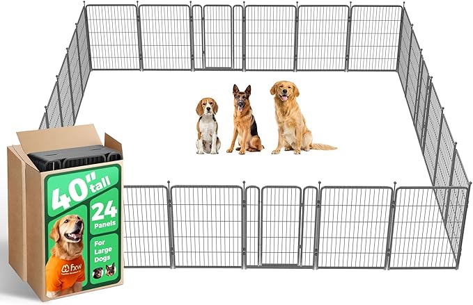 FXW Aster Dog Playpen Designed for Yard, 40inch 24 Panels