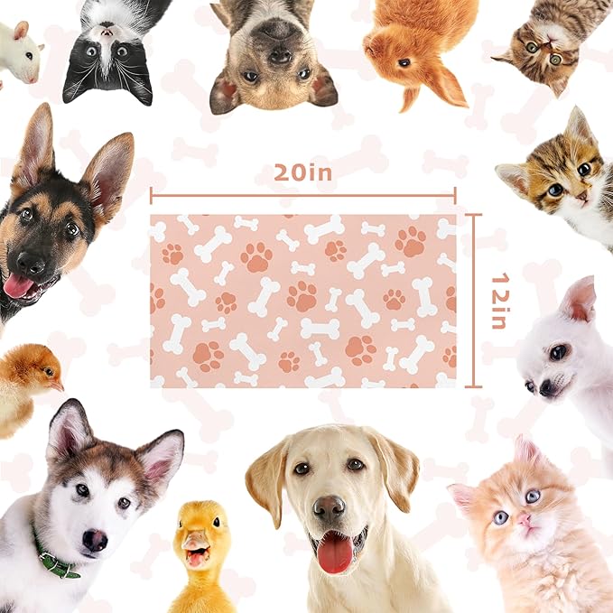 Checkered Absorbent Dog Feeding Mat Quick Dry Diatom Mud Non-Slip Pet Food Placemats Pad with Rubber Backing for Food and Water Bowls 12"x20"