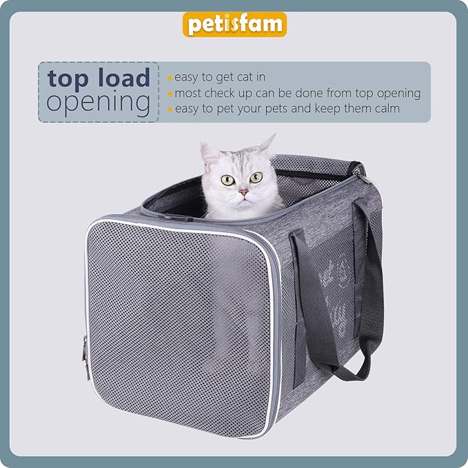 petisfam Large Cat Carrier with Privacy Flaps for Nervous and Sensitive Cats