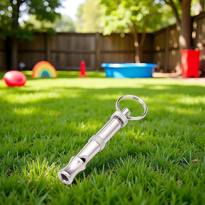 Silver Adjustable Ultrasonic Dog Whistle,Portable Whistle Pet Whistle Supersonic Whistle Dog Whistles for Pet Training，Training and Behavior Aids，Dog Whistles