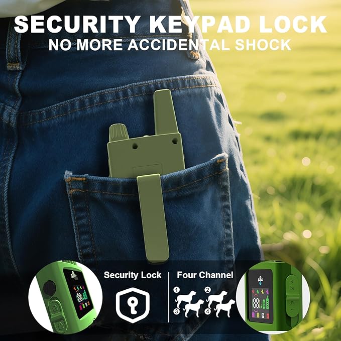 Dog Training Collar with Remote 4200FT 3 Dogs - Shock Collar for Barking Control, 4 Modes(Beep/Vibe/Static), IPX7 Waterproof for Swimming, 30-Day Rechargeable Battery, Adjustable for Small to XL Dogs