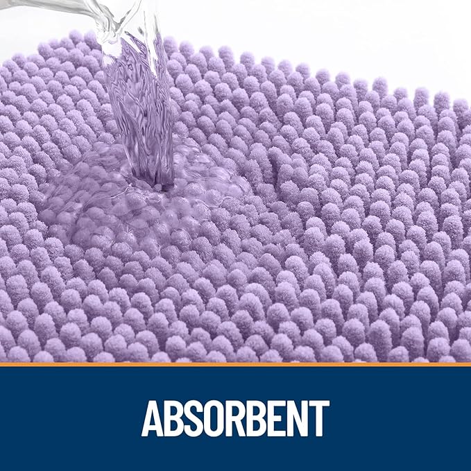 OLANLY Dog Door Mat for Muddy Paws 70x24, Absorbs Moisture and Dirt, Absorbent Non-Slip Washable Doormat, Quick Dry Chenille Mud Mat for Dogs, Entry Indoor Entryway Carpet for Inside Floor, Lavender