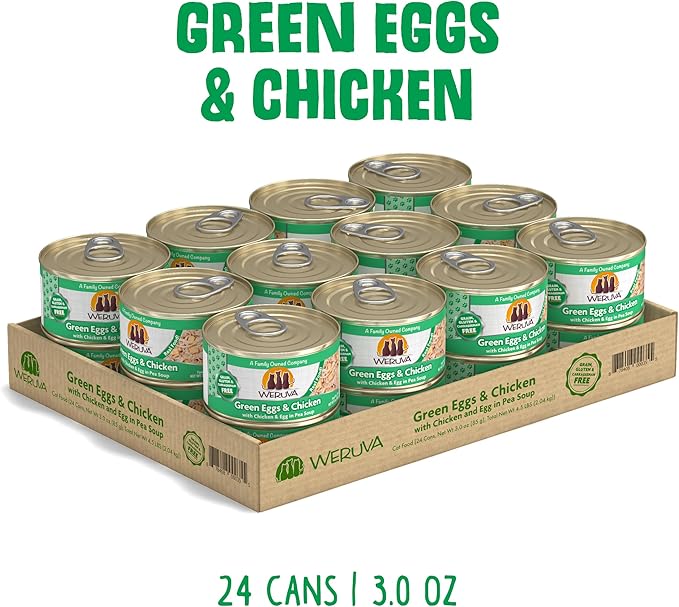 Weruva Classic Cat Food, Green Eggs & Chicken with Chicken Breast & Egg in Pea Soup, 3oz Can (Pack of 24)