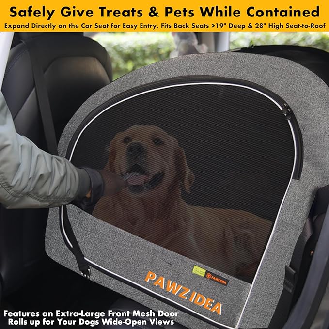 PAWZIDEA Large Dog Stroller with Detachable Carrier, Portable Dog Crate for Car Travel, Multiple Pet Strollers for Medium Dogs up to 80lbs, Adjustable Handle, All-Terrain 9” Wheels, Storage Organizer