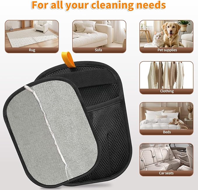 Pet Hair Removal Glove for Cats & Dogs, Upgraded Five-Finger Electrostatic Pet Hair Gloves, Laundry, Couch, Carpet, Car Seat for Reusable Magic Brush Pet Hair Remover Tool